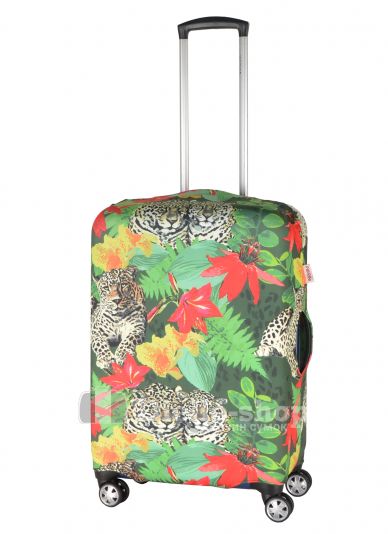 Чехол для чемодана средний Pilgrim LCS362 M Leopard with Flowers