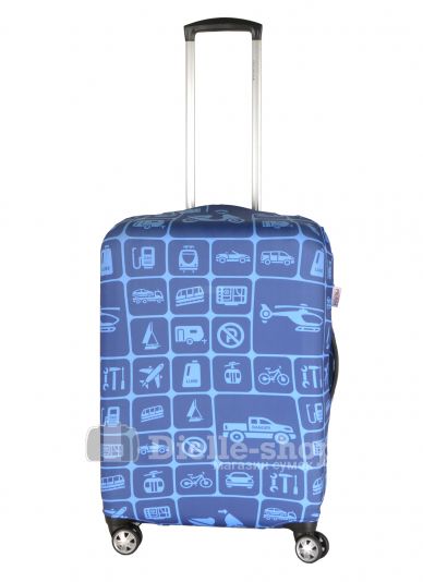 Чехол для чемодана средний Pilgrim LCS398 M Dark Blue and Light Blue Squares