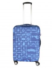Чехол для чемодана большой Pilgrim LCS398 L Dark Blue and Light Blue Squares