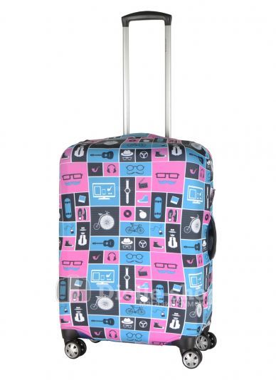 Чехол для чемодана малый Pilgrim LCS396 S Teal, Pink and Dark Squares